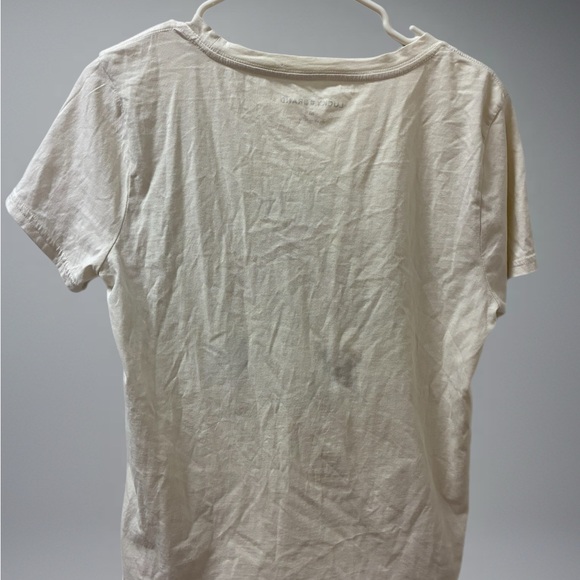 Lucky Brand Cream Tee with Red Floral & Blue Bird Embroidery - Picture 2 of 7